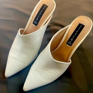 Steve Madden mule style heels - leather.  8.5 regular.  Incredibly comfortable